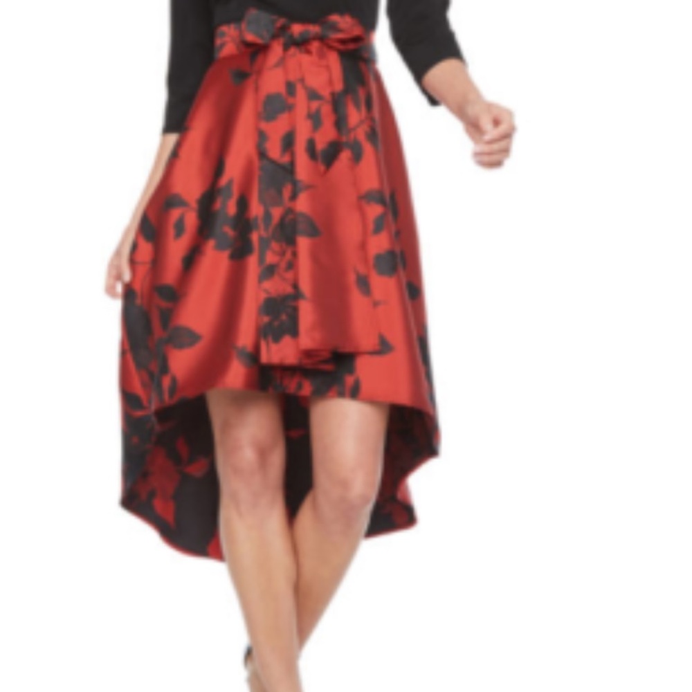 R&K Black and Red High Low Dress